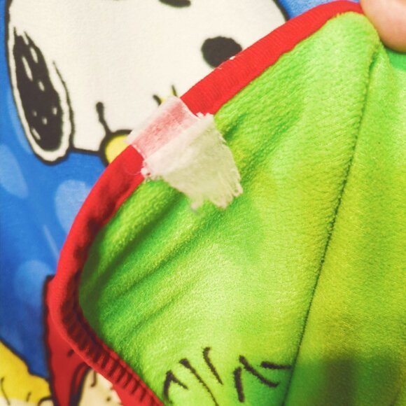 Peanuts Snoopy & Friends Fleece Throw Blanket 44x59 Blue With Polka Dots - Picture 5 of 7